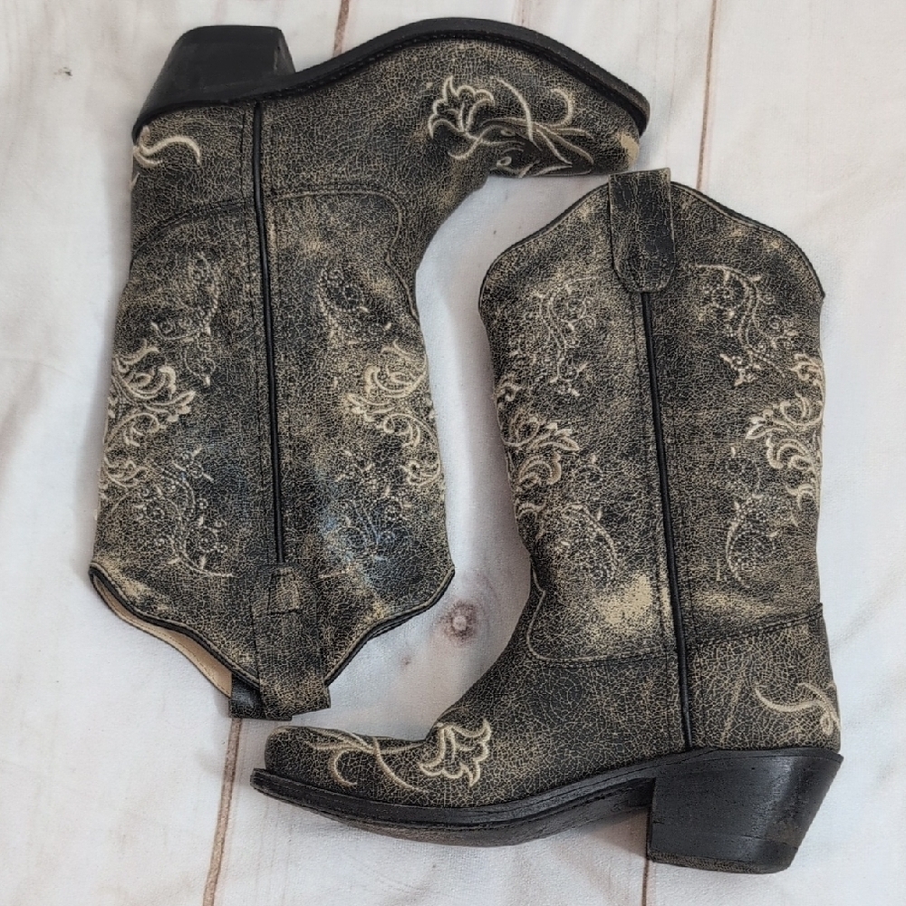 Old West Childrens Embroidered Western Cowboy Cowgirl Country Boots size 120